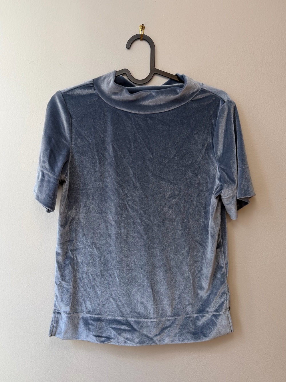 By Anthropologie Blue Mock Neck Top